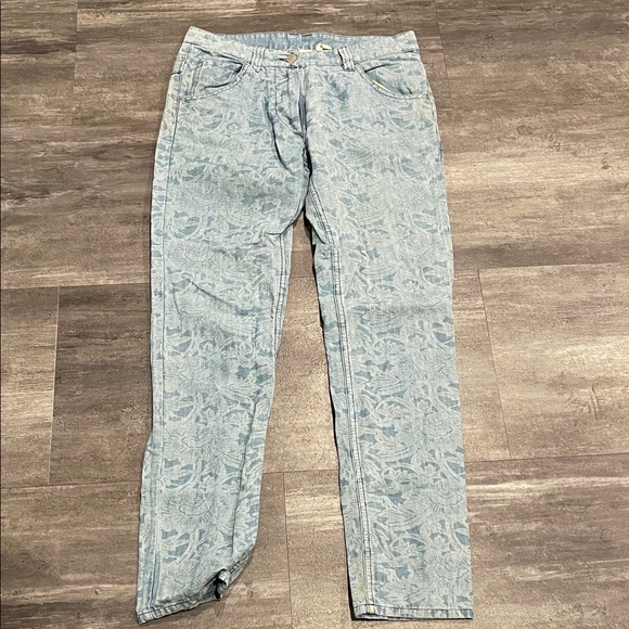 Isabel Marant Light Blue Floral Skinny Jeans - Picture 1 of 3